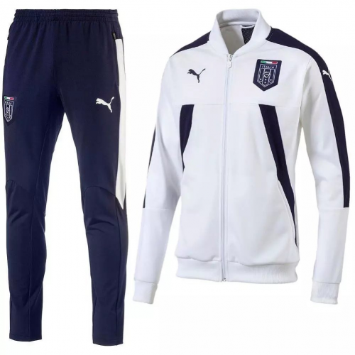 2017 Italy White Training Jacket with Trouser